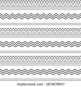 Seamless ethnic pattern black and white with geometric elements, best used for your print textile, fabric, cloth. vector illustration