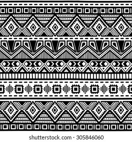 Tribal Ethnic Pattern Black White Color Stock Vector (Royalty Free ...