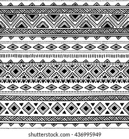 Ikat Ethnic Pattern Vector Black White Stock Vector (Royalty Free ...