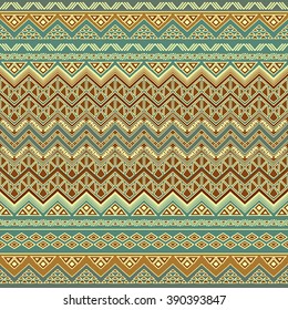 Seamless ethnic pattern in boho chic style. Hand drawn abstract wallpaper with tribal aztec elements.