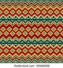 Seamless ethnic pattern in boho style. Abstract wallpaper with tribal aztec elements.