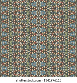 Seamless ethnic pattern for border. Repeated oriental motif for fabric or paper design.