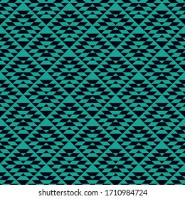 Seamless ethnic pattern. Chevrons, triangles, trapezoids ornament. Curves, polygons backdrop. Folk wallpaper. Ethnic background. Tribal motif. Ancient mosaic. Embroidery ornate. Textile print. Vector.