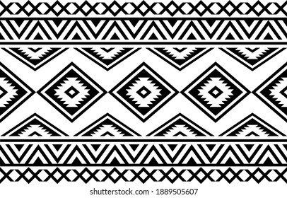 Seamless ethnic pattern color black and white.Can be used in fabric design for clothes, accessories; decorative paper, wrapping, background, wallpaper, Vector illustration 