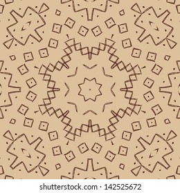 Seamless ethnic pattern. Copy square to the side and you'll get seamlessly tiling pattern which gives the resulting image ability to be repeated or tiled without visible seams.