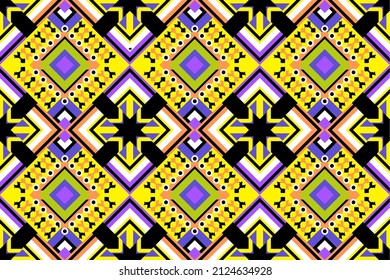 Nahtloses Muster mit präziser Farbmischung. Abstrakter geometrischer Hintergrund im Mosaikstil. Hochwertiges ethnisches Muster.