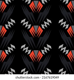 Seamless ethnic pattern. Decorative ornament, geometric elements for fabric, textile, web design, wrapping paper. Grunge neon texture background. Wallpaper for boys and girls