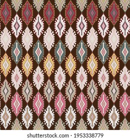 Nahtloses ethnisches Muster für Textilien und Gewebe. Mosaikmotive mit traditioneller geometrischer Gestaltung