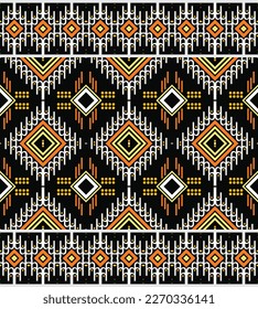 Seamless ethnic pattern design. traditional patterned Native American art It is a pattern geometric shapes. Create beautiful fabric patterns. Design for print. Using in the fashion industry.