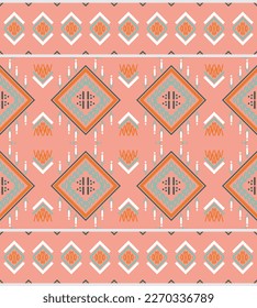 Seamless ethnic pattern design. traditional pattern African art It is a pattern geometric shapes. Create beautiful fabric patterns. Design for print. Using in the fashion industry.