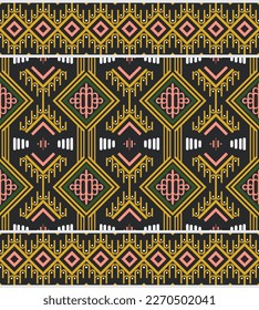Nahtloses ethnisches Muster. Traditionelle ethnische Muster Vektorgrafiken Es ist ein Muster geometrischen Formen. Erstellen Sie schöne Stoffmuster. Design für den Druck. Verwendung in der Modebranche.