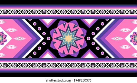 diseño de patrones étnicos sin fisuras.Diseño tradicional geométrico étnico oriental de ikat.Patrón geométrico étnico oriental Diseño tradicional para el fondo, alfombra, ropa, envoltura, tela, bordado