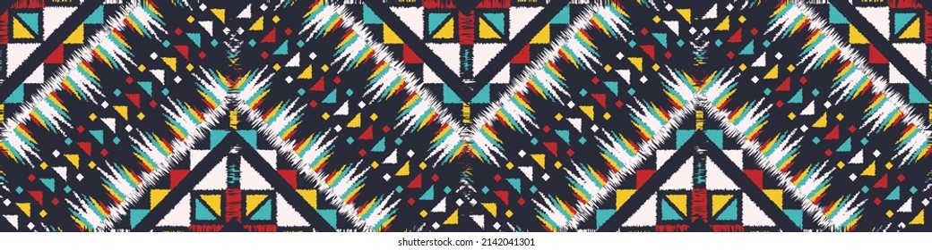 seamless ethnic pattern design.Geometric ethnic oriental ikat pattern traditional Design.Geometric ethnic oriental pattern traditional Design for background,carpet,clothing,wrapping,fabric,embroidery