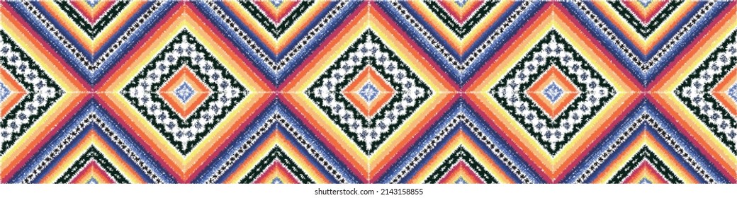 Nahtlose ethnische Muster Design.Geometrisches ethnisch-orientalisches Muster traditionelles Design.Geometrisches ethnisches orientalisches Muster traditionelles Design für Hintergrund, Teppich, Kleidung, Umhüllung, Gewebe, Stickereien