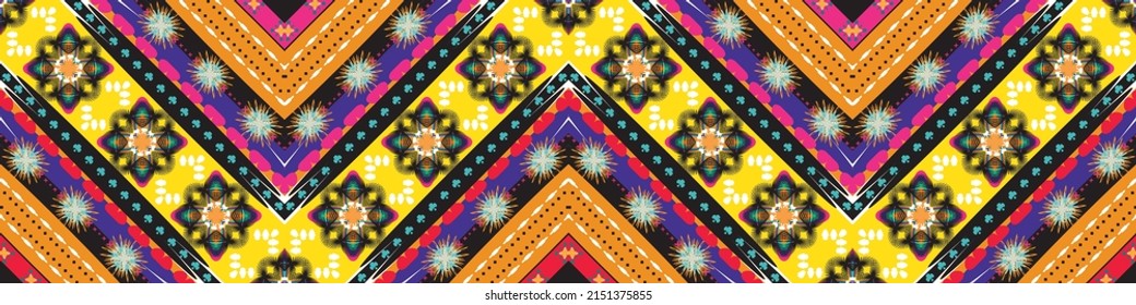 seamless ethnic pattern design.Geometric ethnic oriental ikat pattern traditional Design.Geometric ethnic oriental pattern traditional Design for background,carpet,clothing,wrapping,fabric,embroidery