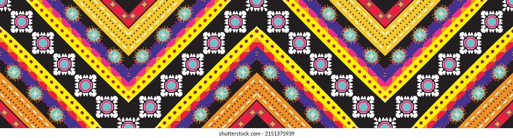 seamless ethnic pattern design.Geometric ethnic oriental ikat pattern traditional Design.Geometric ethnic oriental pattern traditional Design for background,carpet,clothing,wrapping,fabric,embroidery