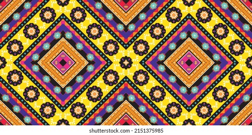 seamless ethnic pattern design.Geometric ethnic oriental ikat pattern traditional Design.Geometric ethnic oriental pattern traditional Design for background,carpet,clothing,wrapping,fabric,embroidery