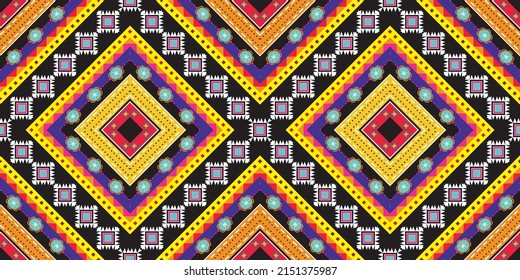 diseño de patrones étnicos sin fisuras.Diseño tradicional geométrico étnico oriental de ikat.Patrón geométrico étnico oriental Diseño tradicional para el fondo, alfombra, ropa, envoltura, tela, bordado