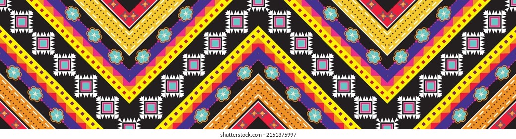 seamless ethnic pattern design.Geometric ethnic oriental ikat pattern traditional Design.Geometric ethnic oriental pattern traditional Design for background,carpet,clothing,wrapping,fabric,embroidery