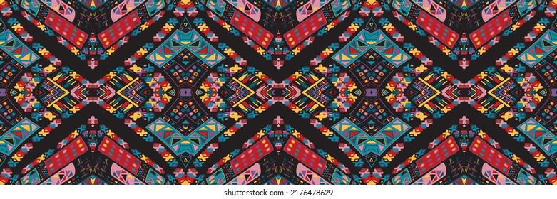 seamless ethnic pattern design.Geometric ethnic oriental ikat pattern traditional Design.ethnic oriental pattern,fabric,embroidery.Mexican pattern.merican pattern.latin african.indian fabric.Mexican