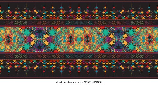 seamless ethnic pattern design.Geometric ethnic oriental ikat pattern traditional Design.ethnic oriental pattern,fabric,embroidery.Mexican pattern.merican pattern.latin african.indian fabric.Mexican