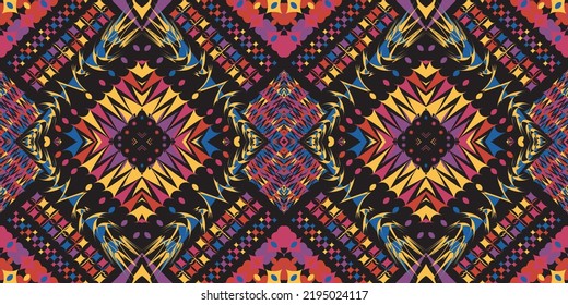 seamless ethnic pattern design.Geometric ethnic oriental ikat pattern traditional Design.Geometric ethnic oriental pattern traditional Design for background,carpet,clothing,wrapping,fabric,embroidery