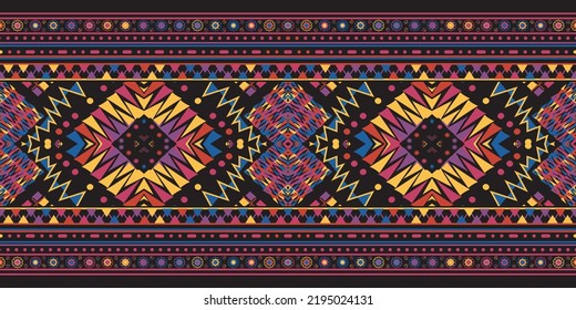 seamless ethnic pattern design.Geometric ethnic oriental ikat pattern traditional Design.Geometric ethnic oriental pattern traditional Design for background,carpet,clothing,wrapping,fabric,embroidery