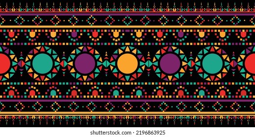 seamless ethnic pattern design.Geometric ethnic oriental ikat pattern traditional Design.Geometric ethnic oriental pattern traditional Design for background,carpet,clothing,wrapping,fabric,embroidery