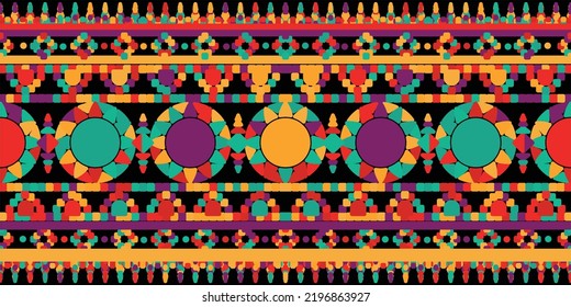 seamless ethnic pattern design.Geometric ethnic oriental ikat pattern traditional Design.Geometric ethnic oriental pattern traditional Design for background,carpet,clothing,wrapping,fabric,embroidery