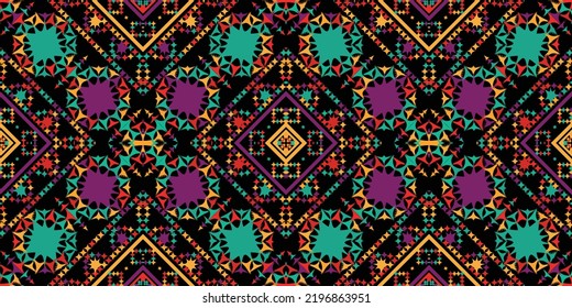 diseño de patrones étnicos sin fisuras.Diseño tradicional geométrico étnico oriental de ikat.Patrón geométrico étnico oriental Diseño tradicional para el fondo, alfombra, ropa, envoltura, tela, bordado