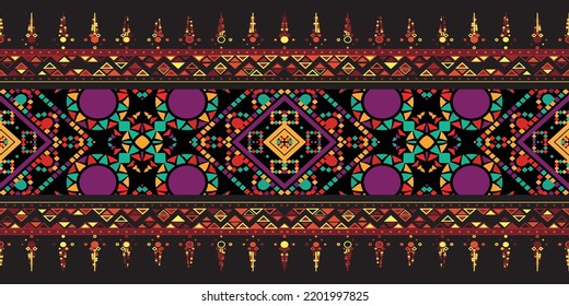 Nahtloses ethnisches Muster.Geometrisches ethnisch-orientalisches Muster traditionelles Design.ethnisch-orientalisches Muster, Gewebe, Stickerei.Mexican muster.latin african.indian.mexikanisches Muster.mexikanisches Muster