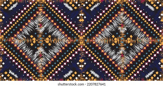 seamless ethnic pattern design.Geometric ethnic oriental ikat pattern traditional Design.Geometric ethnic oriental pattern traditional Design for background,carpet,clothing,wrapping,fabric,embroidery