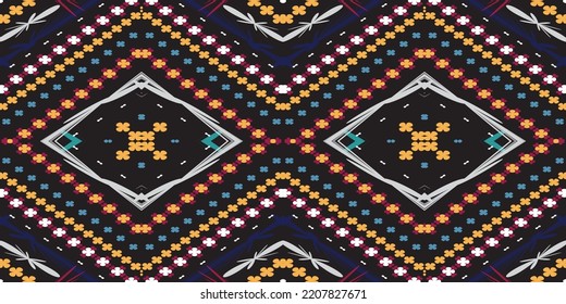 seamless ethnic pattern design.Geometric ethnic oriental ikat pattern traditional Design.Geometric ethnic oriental pattern traditional Design for background,carpet,clothing,wrapping,fabric,embroidery