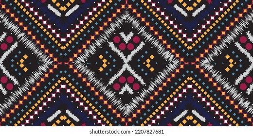 diseño de patrones étnicos sin fisuras.Diseño tradicional geométrico étnico oriental de ikat.Patrón geométrico étnico oriental Diseño tradicional para el fondo, alfombra, ropa, envoltura, tela, bordado