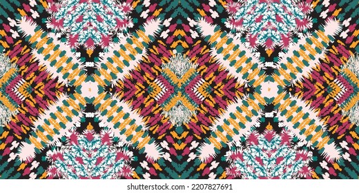 diseño de patrones étnicos sin fisuras.Diseño tradicional geométrico étnico oriental de ikat.Patrón geométrico étnico oriental Diseño tradicional para el fondo, alfombra, ropa, envoltura, tela, bordado