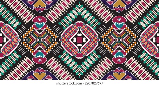 seamless ethnic pattern design.Geometric ethnic oriental ikat pattern traditional Design.Geometric ethnic oriental pattern traditional Design for background,carpet,clothing,wrapping,fabric,embroidery
