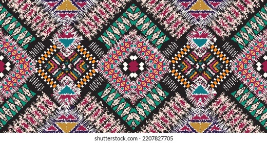 seamless ethnic pattern design.Geometric ethnic oriental ikat pattern traditional Design.Geometric ethnic oriental pattern traditional Design for background,carpet,clothing,wrapping,fabric,embroidery