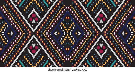seamless ethnic pattern design.Geometric ethnic oriental ikat pattern traditional Design.Geometric ethnic oriental pattern traditional Design for background,carpet,clothing,wrapping,fabric,embroidery