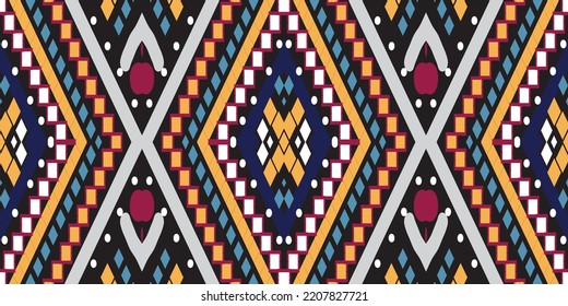 seamless ethnic pattern design.Geometric ethnic oriental ikat pattern traditional Design.Geometric ethnic oriental pattern traditional Design for background,carpet,clothing,wrapping,fabric,embroidery