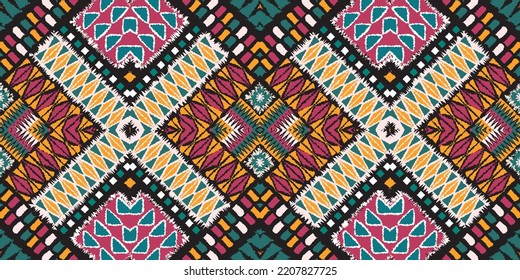 diseño de patrones étnicos sin fisuras.Diseño tradicional geométrico étnico oriental de ikat.Patrón geométrico étnico oriental Diseño tradicional para el fondo, alfombra, ropa, envoltura, tela, bordado