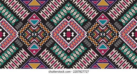 seamless ethnic pattern design.Geometric ethnic oriental ikat pattern traditional Design.Geometric ethnic oriental pattern traditional Design for background,carpet,clothing,wrapping,fabric,embroidery