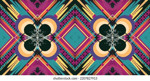 seamless ethnic pattern design.Geometric ethnic oriental ikat pattern traditional Design.Geometric ethnic oriental pattern traditional Design for background,carpet,clothing,wrapping,fabric,embroidery