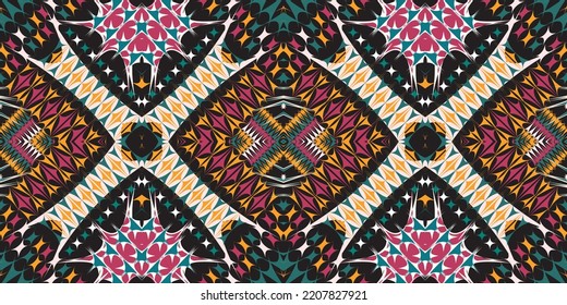 diseño de patrones étnicos sin fisuras.Diseño tradicional geométrico étnico oriental de ikat.Patrón geométrico étnico oriental Diseño tradicional para el fondo, alfombra, ropa, envoltura, tela, bordado