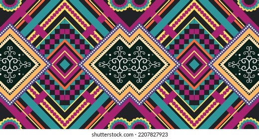 seamless ethnic pattern design.Geometric ethnic oriental ikat pattern traditional Design.Geometric ethnic oriental pattern traditional Design for background,carpet,clothing,wrapping,fabric,embroidery