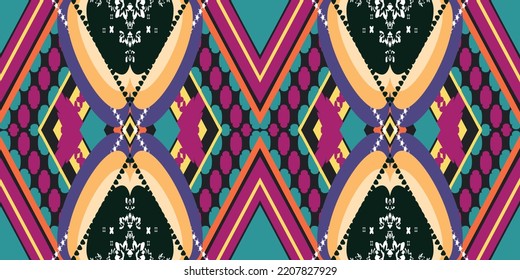 seamless ethnic pattern design.Geometric ethnic oriental ikat pattern traditional Design.Geometric ethnic oriental pattern traditional Design for background,carpet,clothing,wrapping,fabric,embroidery