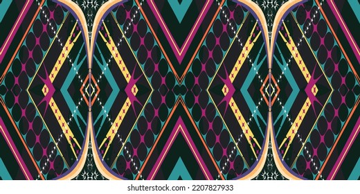 seamless ethnic pattern design.Geometric ethnic oriental ikat pattern traditional Design.Geometric ethnic oriental pattern traditional Design for background,carpet,clothing,wrapping,fabric,embroidery
