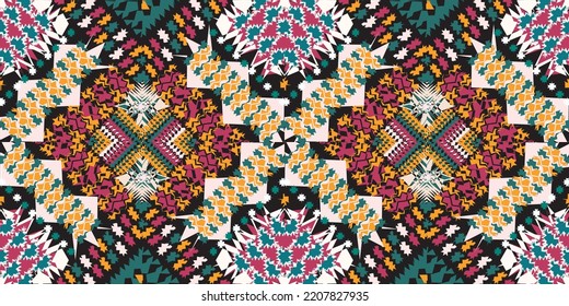 seamless ethnic pattern design.Geometric ethnic oriental ikat pattern traditional Design.Geometric ethnic oriental pattern traditional Design for background,carpet,clothing,wrapping,fabric,embroidery