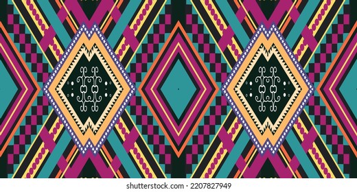 diseño de patrones étnicos sin fisuras.Diseño tradicional geométrico étnico oriental de ikat.Patrón geométrico étnico oriental Diseño tradicional para el fondo, alfombra, ropa, envoltura, tela, bordado