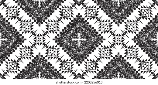 diseño de patrones étnicos sin fisuras.Diseño tradicional geométrico étnico oriental de ikat.Patrón geométrico étnico oriental Diseño tradicional para el fondo, alfombra, ropa, envoltura, tela, bordado