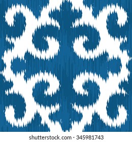 Seamless Ethnic Pattern Faux Ikat Fabric Background Tile